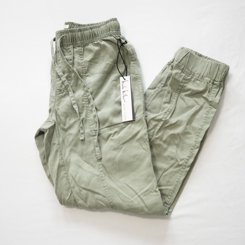 Nicole Miller Sage Green Soft Cargo Pants